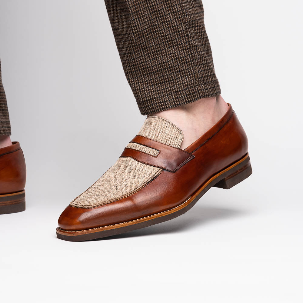 Lago Italian Calfskin Slip-On Loafer | Cognac