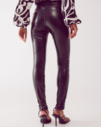 Leather Look Leggings in Black