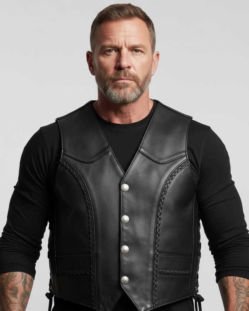 Legendary Gunslinger Men's Motorcycle Leather Vest