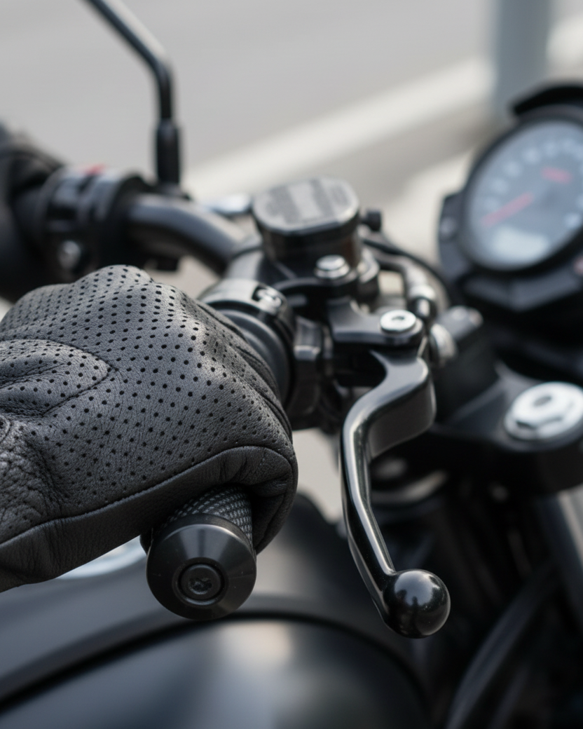 Legendary Uppercut Deerskin Short Wrist Perforated Knuckle Defense Touchscreen Motorcycle Gloves