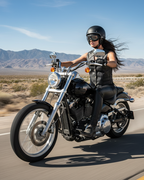 Legendary 'Vikla Chikla' Women’s Leather Braided Motorcycle Vest with Buffalo Nickel Snaps