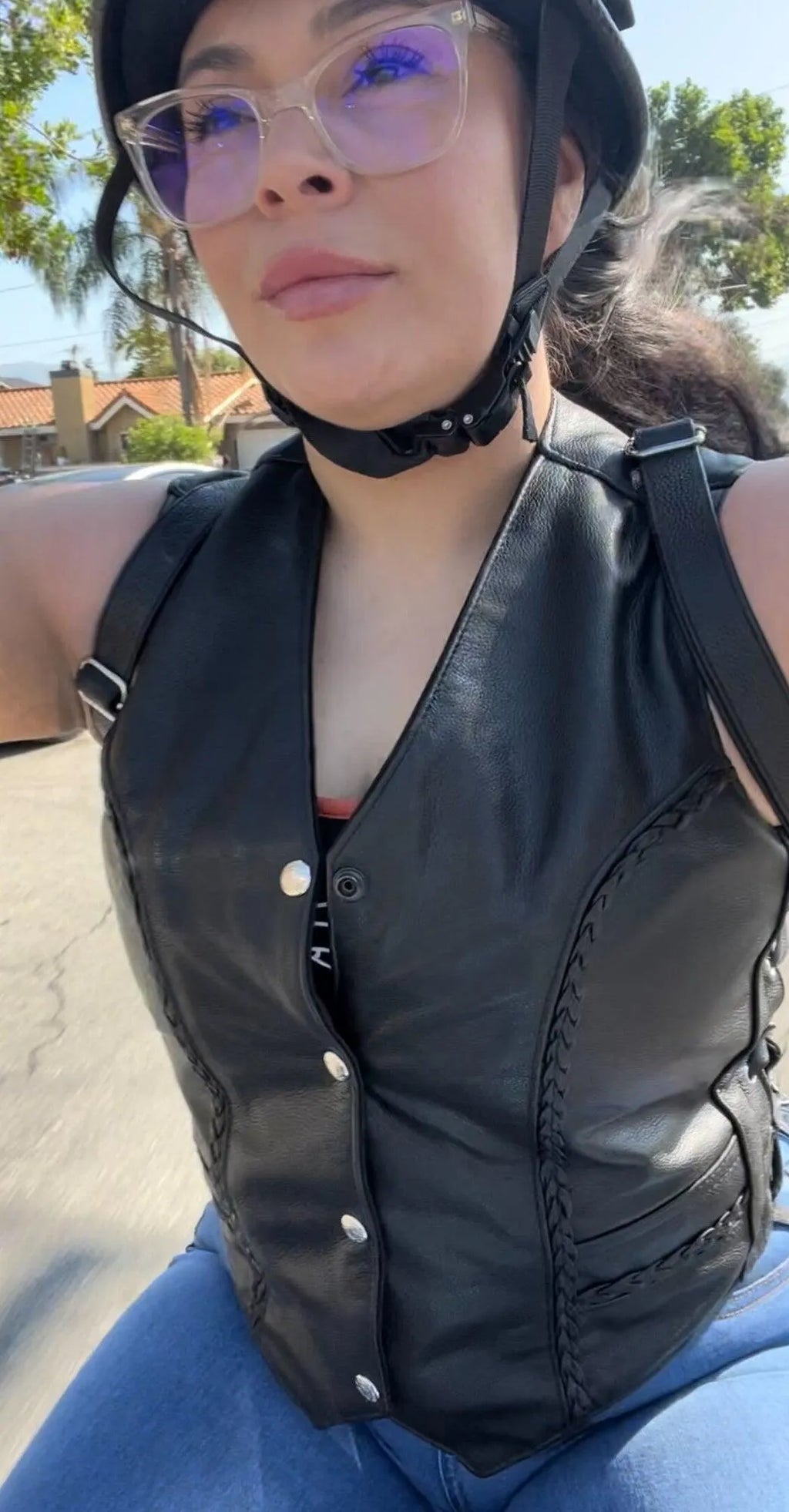 Legendary 'Vikla Chikla' Women’s Leather Braided Motorcycle Vest with Buffalo Nickel Snaps