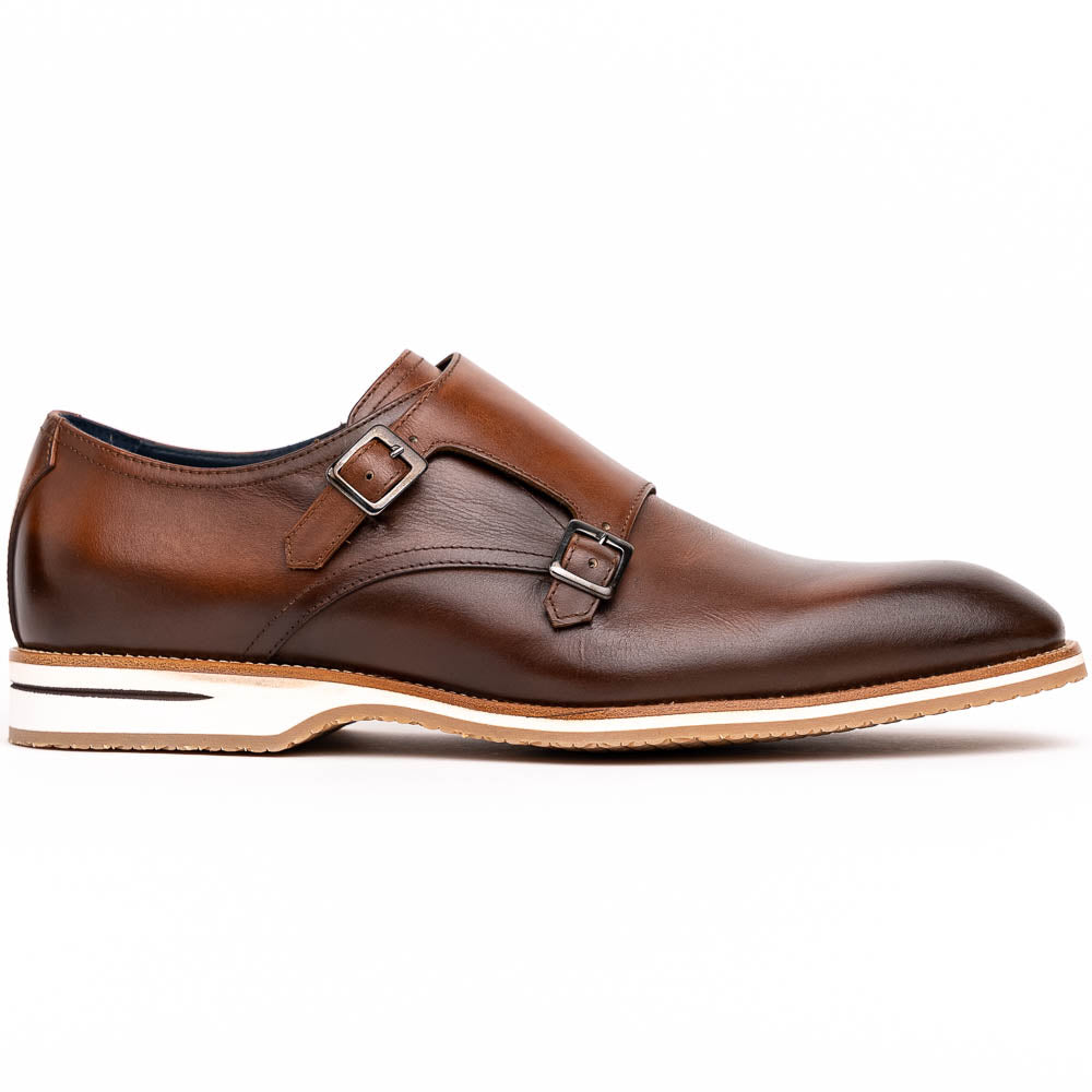 LEGERRA Hand Burnished Italian Calfskin Monkstrap | Brown