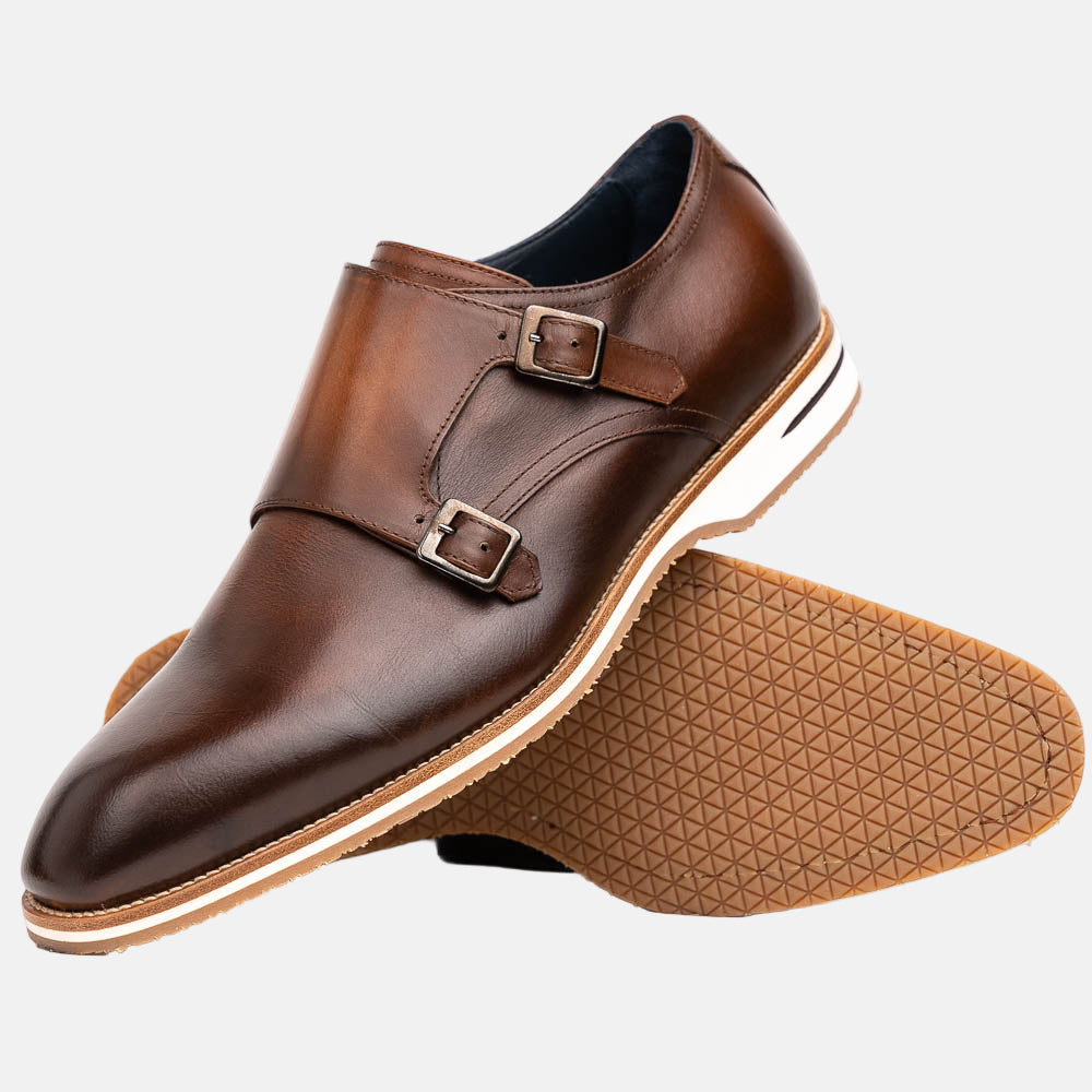 LEGERRA Hand Burnished Italian Calfskin Monkstrap | Brown