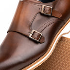 LEGERRA Hand Burnished Italian Calfskin Monkstrap | Brown