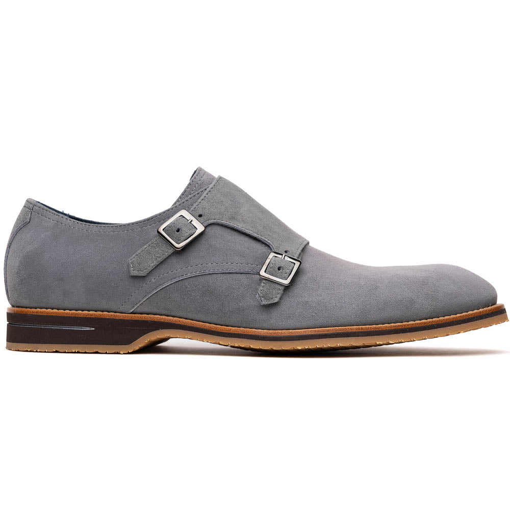 LEGERRA Sueded Goatskin Monkstrap | Grey