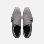 LEGERRA Sueded Goatskin Monkstrap | Grey