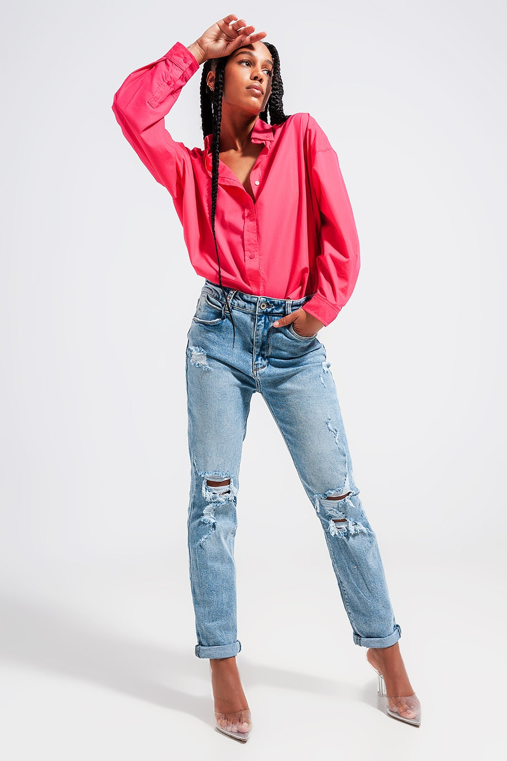Netherlands Ripped Blue Light Blue Double Rip Jeans – Une Pick