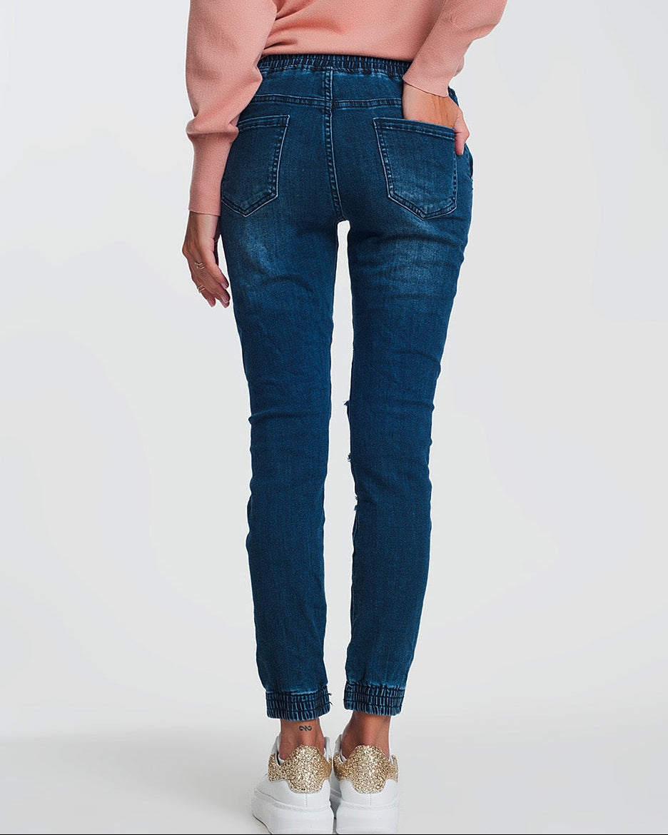 Lightweight Jogger Jeans in Dark Denim