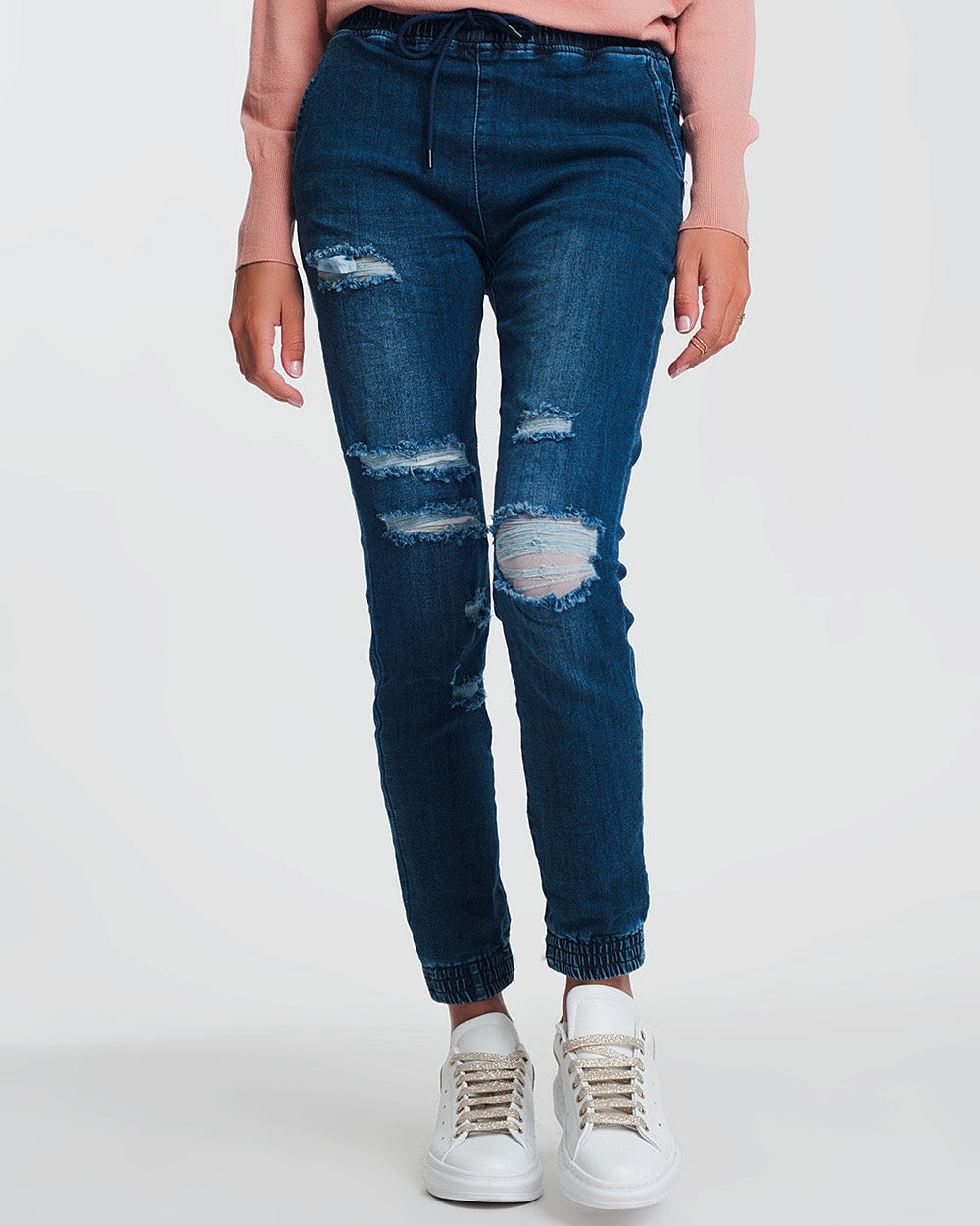 Lightweight Jogger Jeans in Dark Denim