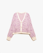 Lightweight Knitted Cardigan in Lilac Animal Print