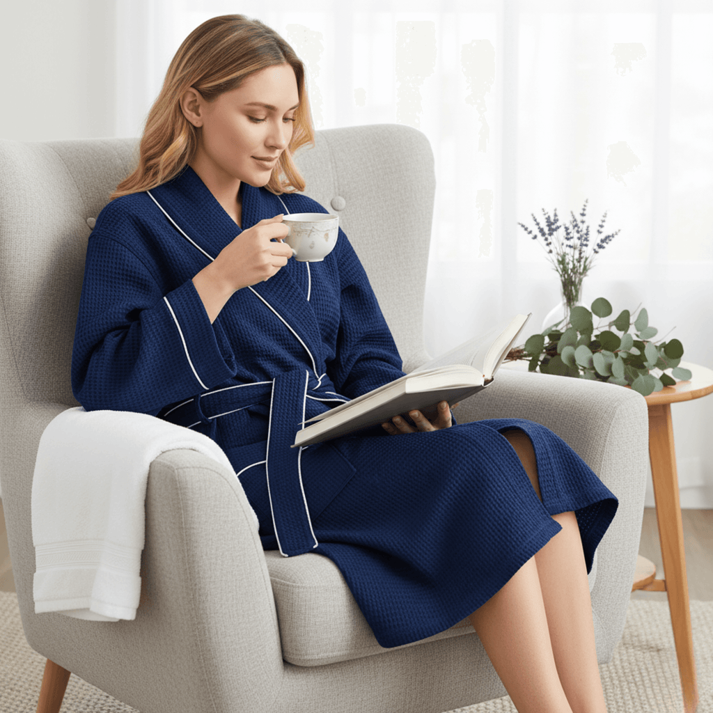 Knee-Length Waffle Women’s Robe