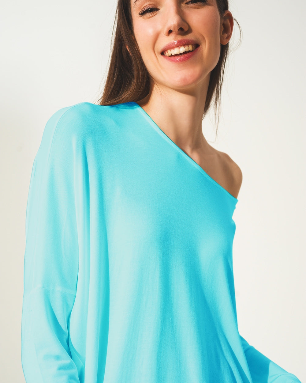 Long Sleeve Top in Modal Blue