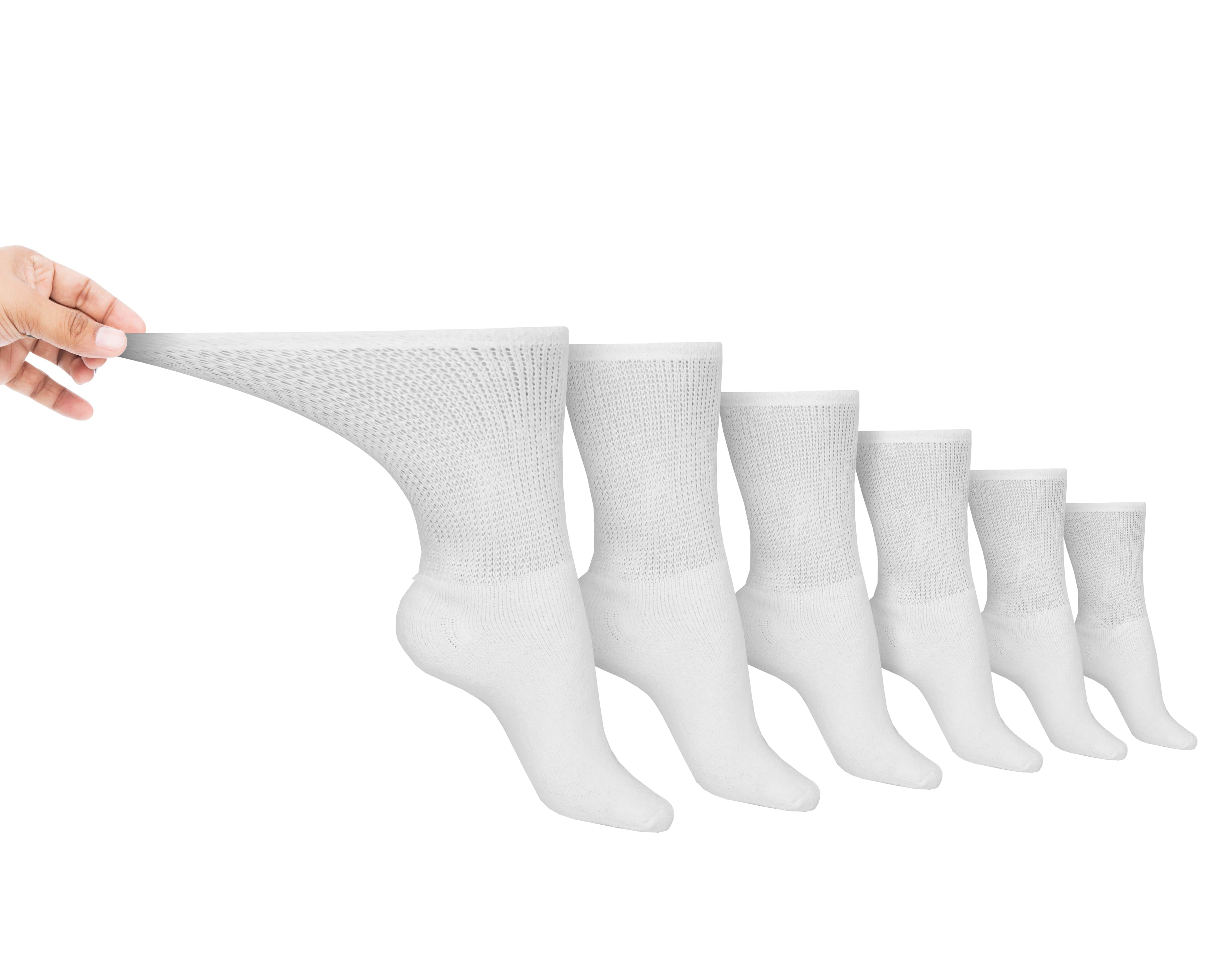 Non-Binding Cotton Diabetic Crew Socks | 6-Pack