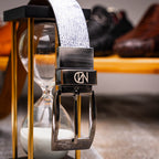 Lucca Belt | Newspaper/Black