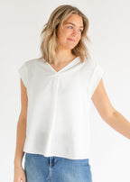 Madison V-Neck Short Sleeve Flowy Top