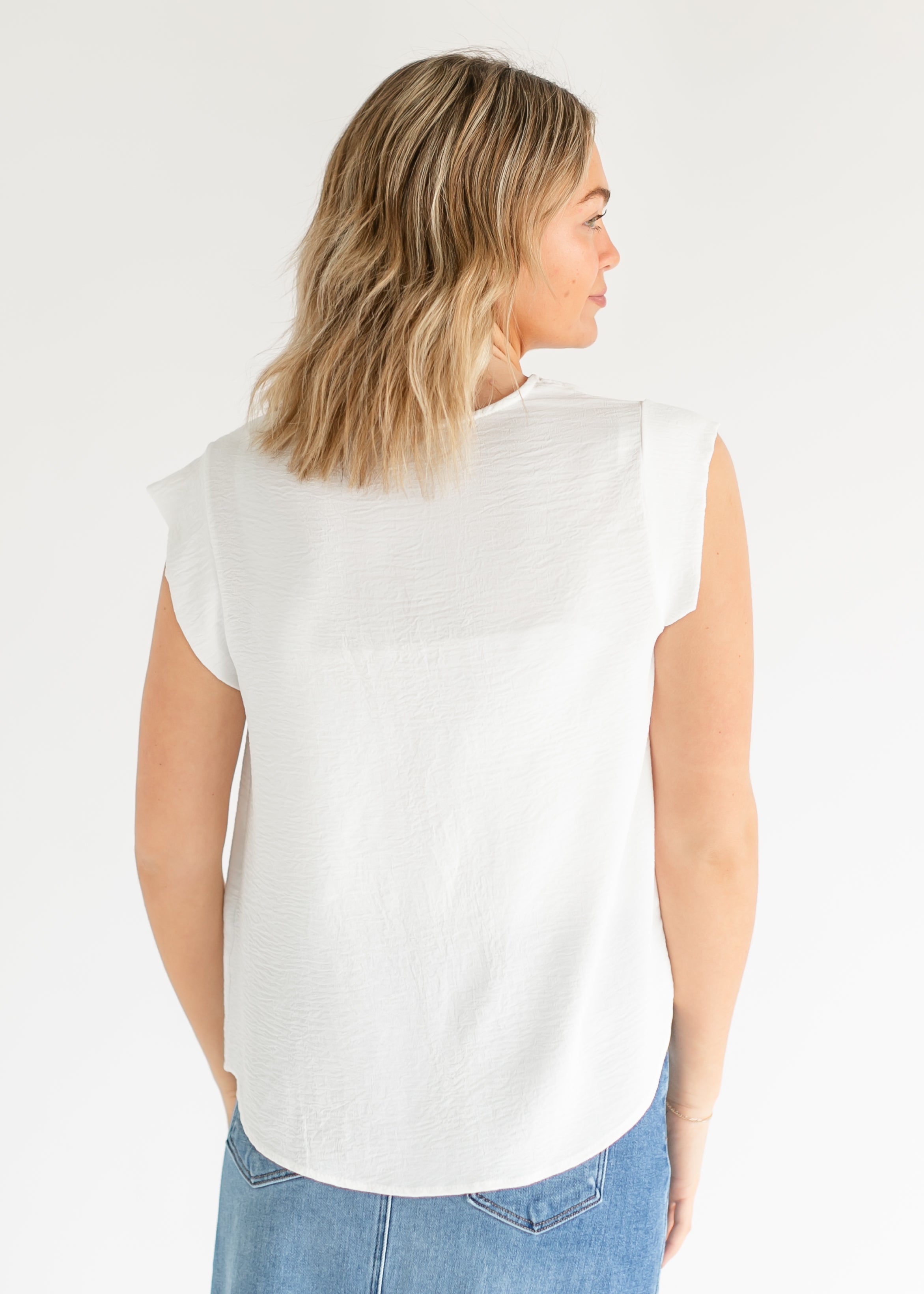 Madison V-Neck Short Sleeve Flowy Top