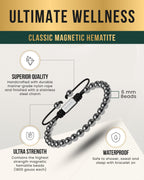 High Power Magnetic Hematite Bracelet Classic 6mm Bead