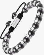 High Power Magnetic Hematite Bracelet Silver Titan