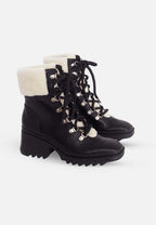 Black Calf Leather Cassia Combat Boots