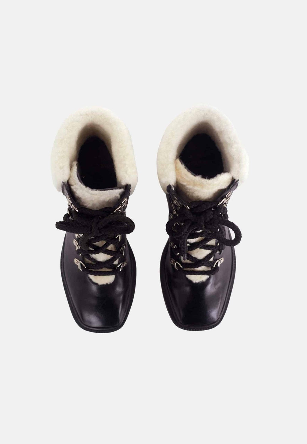 Black Calf Leather Cassia Combat Boots