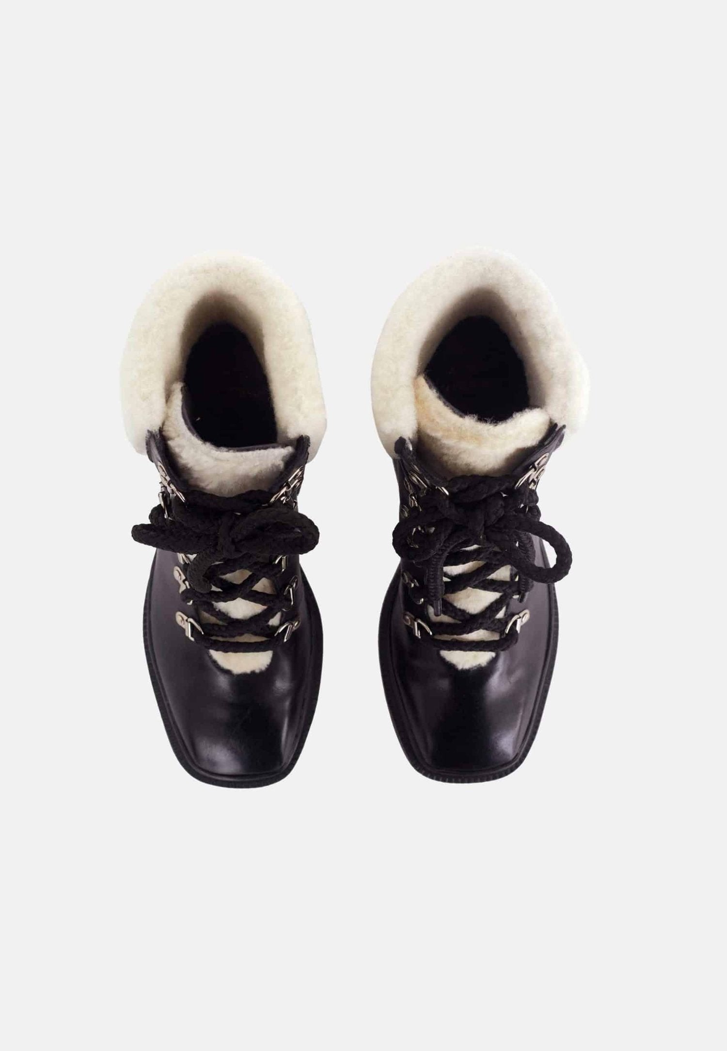 Black Calf Leather Cassia Combat Boots