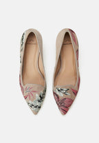 Mangará Ipê Suede Embroidered Pumps | Kitten Heel Style