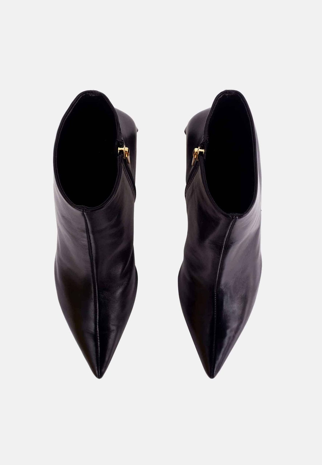 Black Sheepskin Leather Ankle Boots Mabea