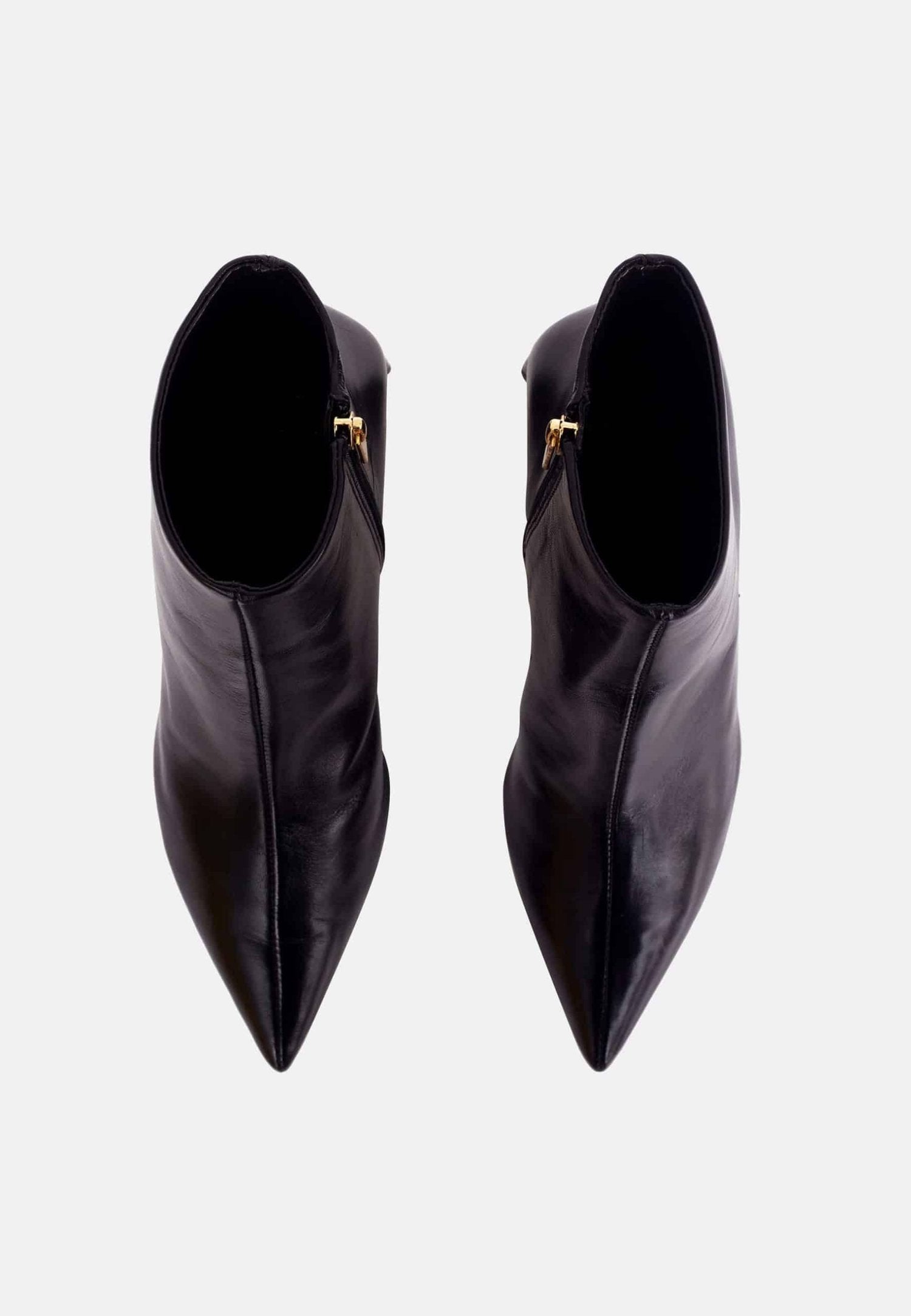 Black Sheepskin Leather Ankle Boots Mabea