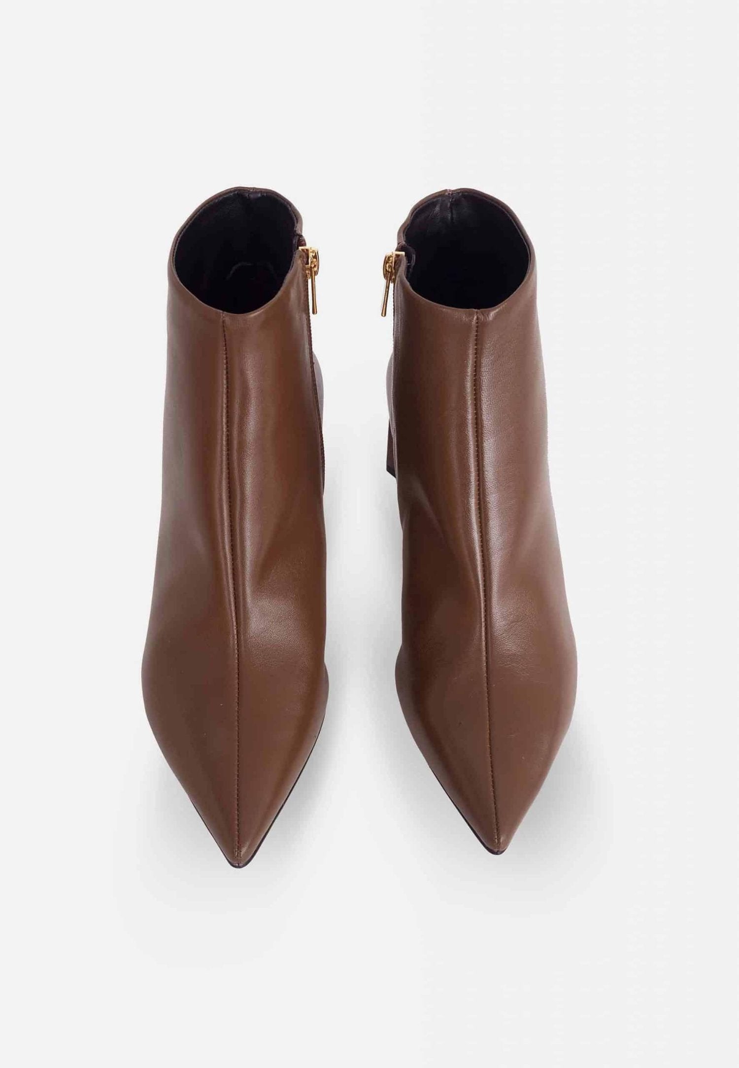 Black Sheepskin Leather Ankle Boots Mabea