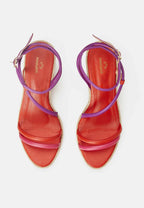 Leather Espadrille Wedges Romã with Jute Platform