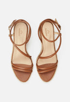 Leather Espadrille Wedges Romã with Jute Platform