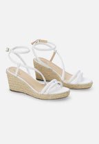 Leather Espadrille Wedges Romã with Jute Platform