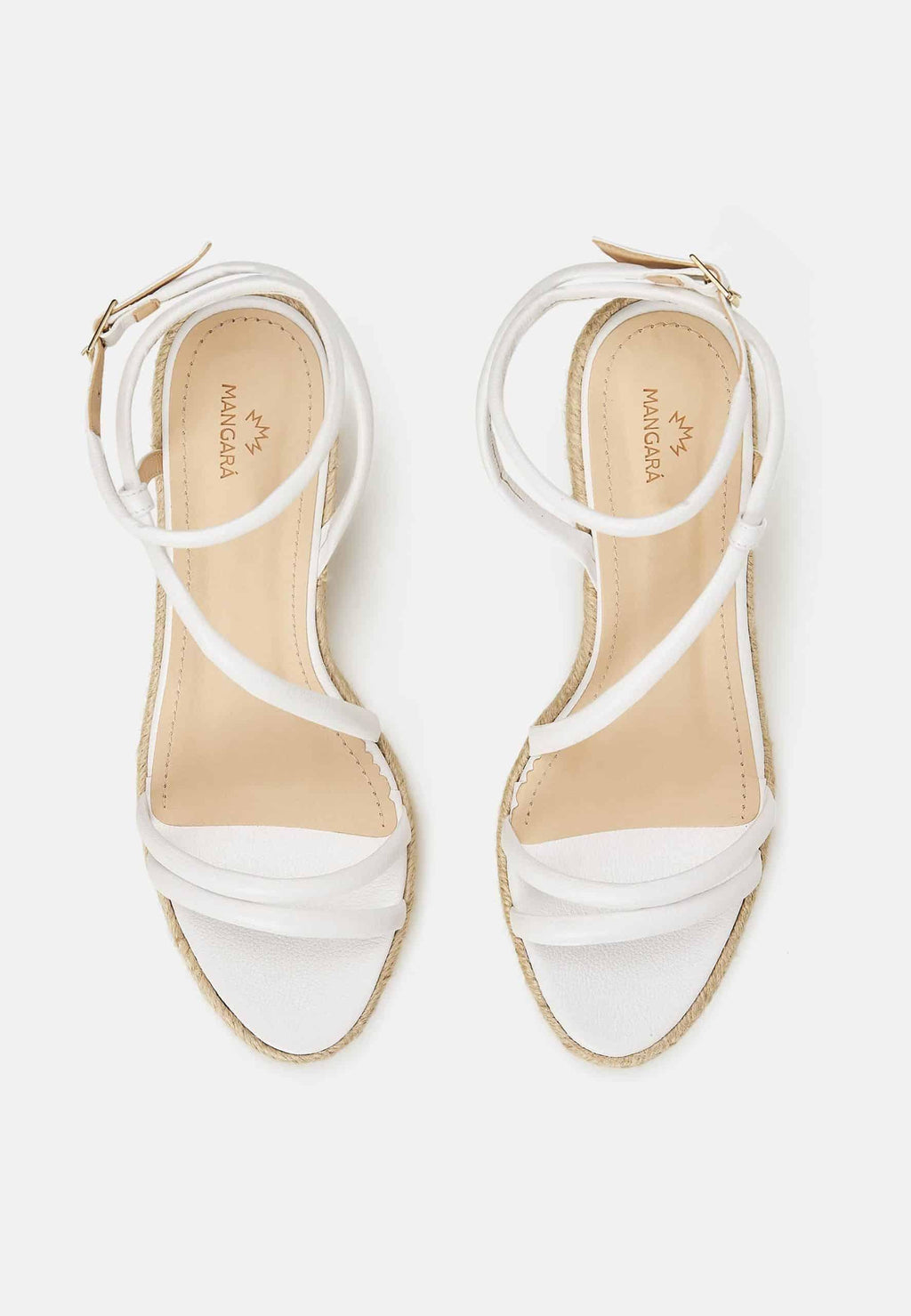 Leather Espadrille Wedges Romã with Jute Platform
