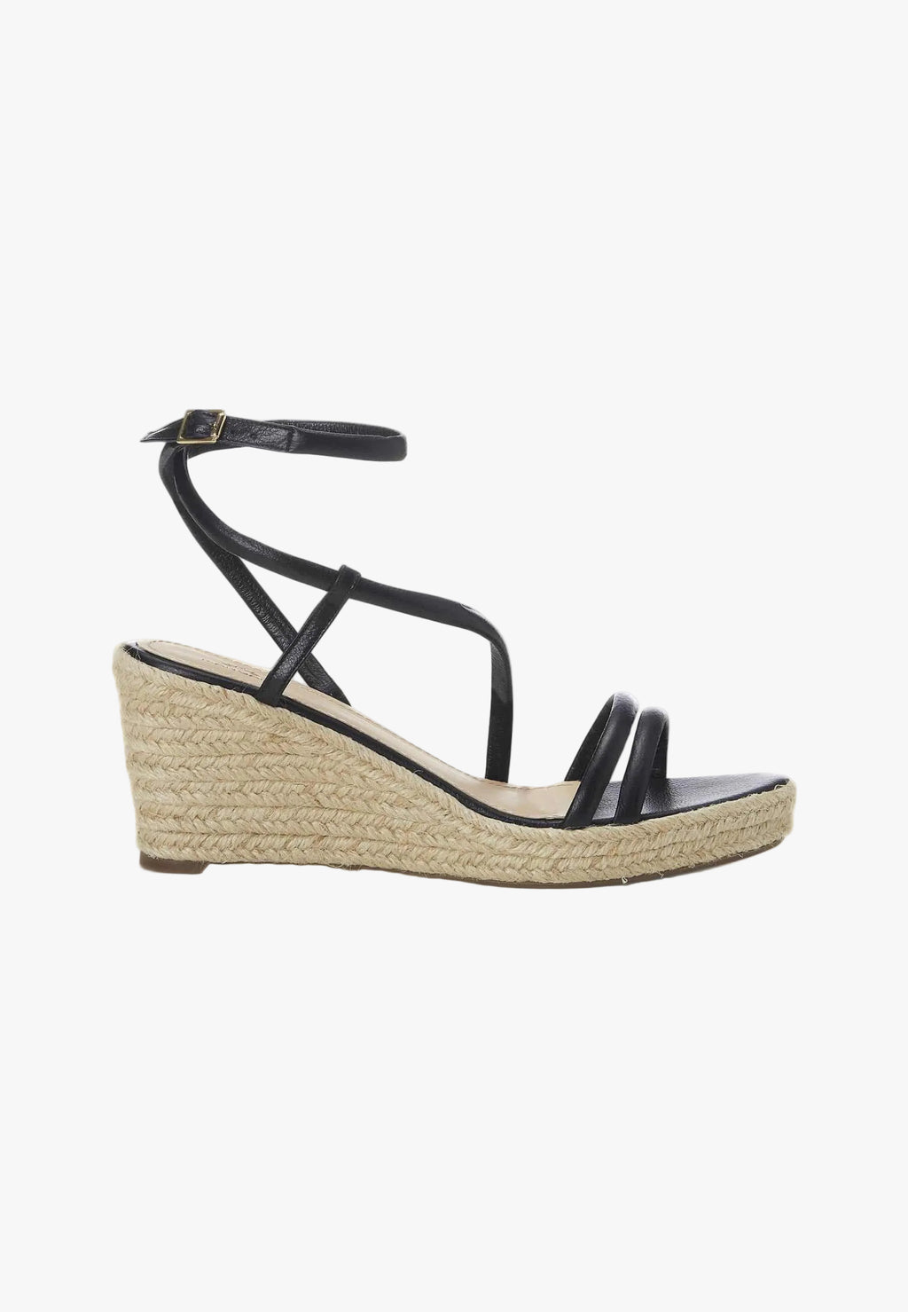 Leather Espadrille Wedges Romã with Jute Platform