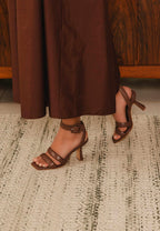 Mangara Atelier Calf Leather Sandals Uvaia | 8 cm Sculpted Heel with Ankle Strap