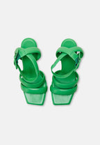 Mangara Atelier Calf Leather Sandals Uvaia | 8 cm Sculpted Heel with Ankle Strap