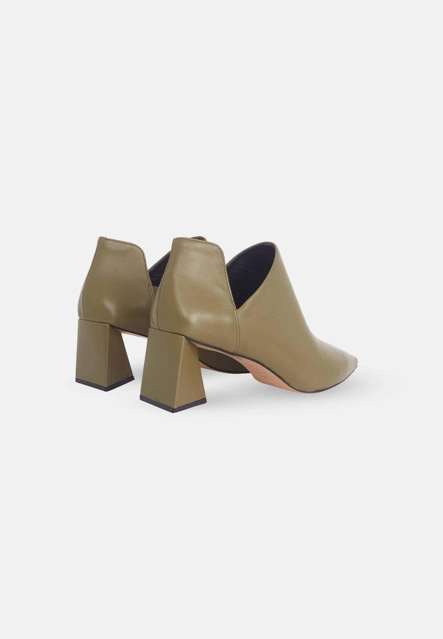 Mangara Green Sheepskin Leather Ankle Boots Maranta