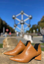 Mangara Green Sheepskin Leather Ankle Boots Maranta