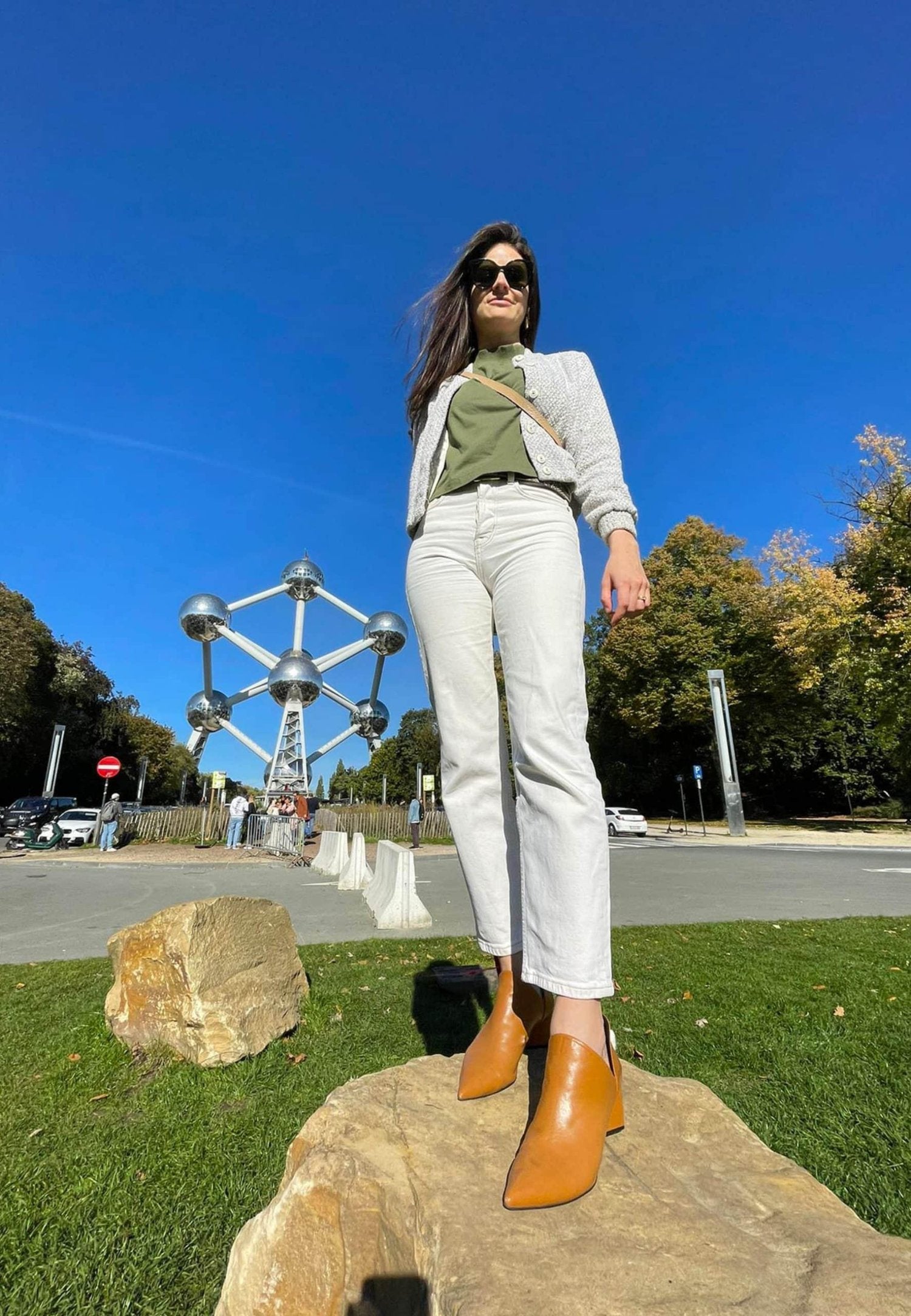 Mangara Green Sheepskin Leather Ankle Boots Maranta