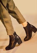 Black Goat Leather Ankle Boots Sophora