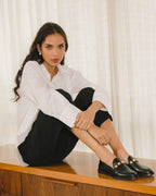 Mangara Atelier Calf Leather Loafers with Metal Stud Detail