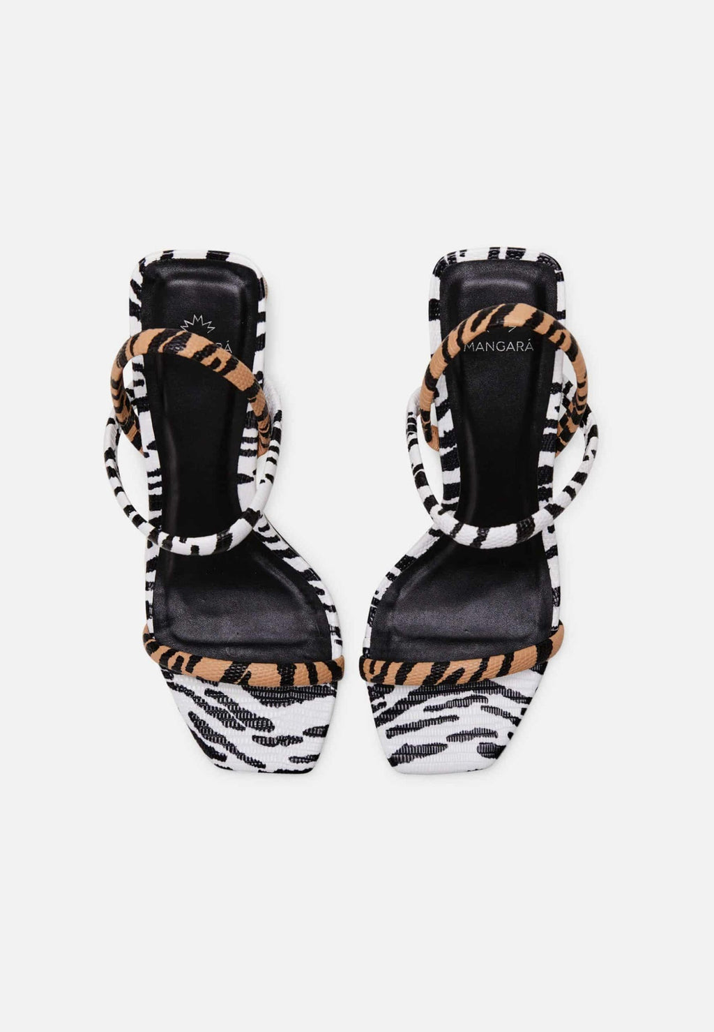 Animal Print Calf Leather Sandals | 6.5 cm Block Heel and Open Toe