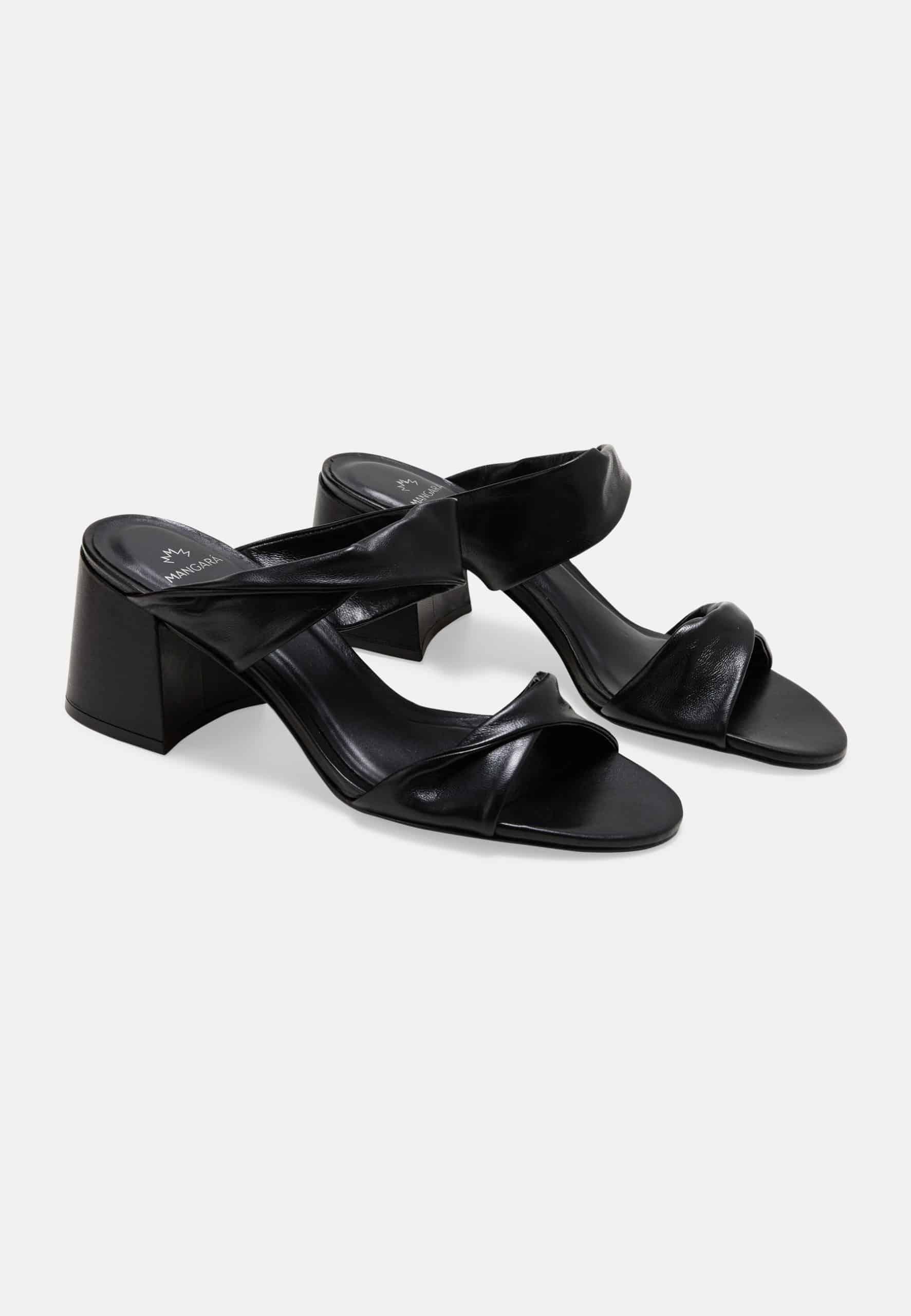 Mangará Goat Leather Mules Xaxim | 6.5 cm Block Heel Sandals