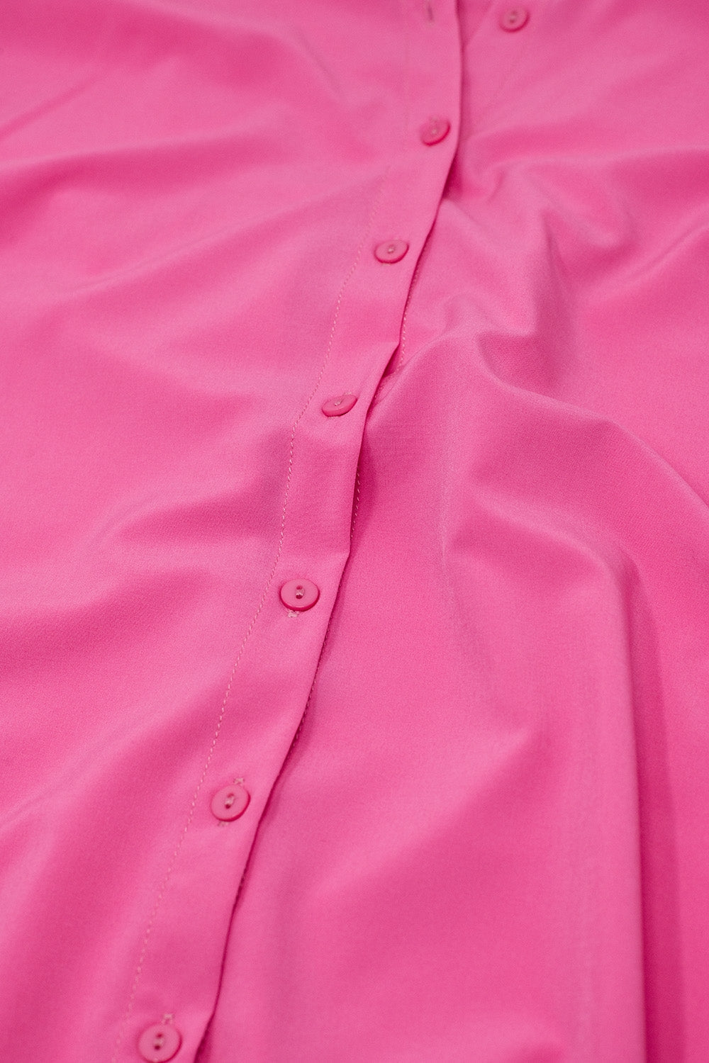 Mao Collar Sleeveless Pink Button-Up Blouse