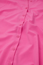 Mao Collar Sleeveless Pink Button-Up Blouse