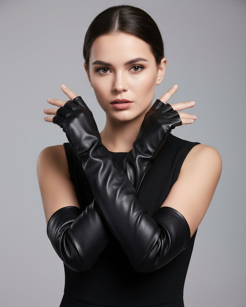 Zuriel Fingerless Gloves | Vegan Leather