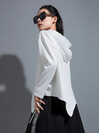 Hamarna Pocket Rouched Hoodie | White