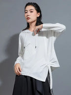 Hamarna Pocket Rouched Hoodie | White