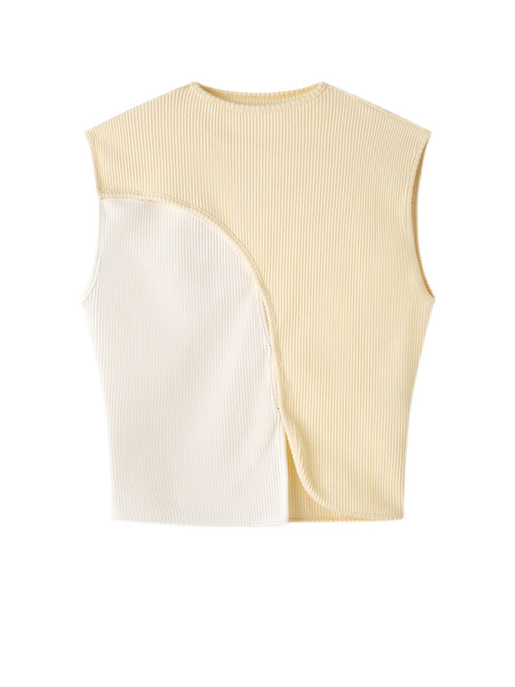 Slopee Irregular Crop Tank | Beige